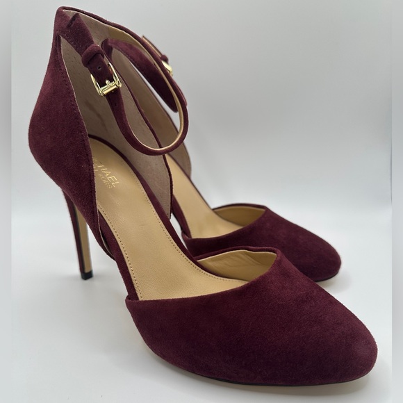 Michael Kors Shoes - Michael Kors Wine Burgundy Suede High Heels
